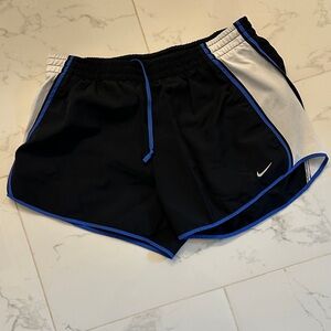 Nike Black Shorts with White and Blue Trim